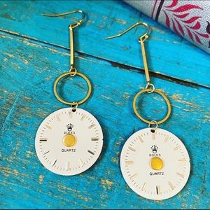 Up-cycled, Vintage Watch Face, Brass Earrings by whisperedHEART